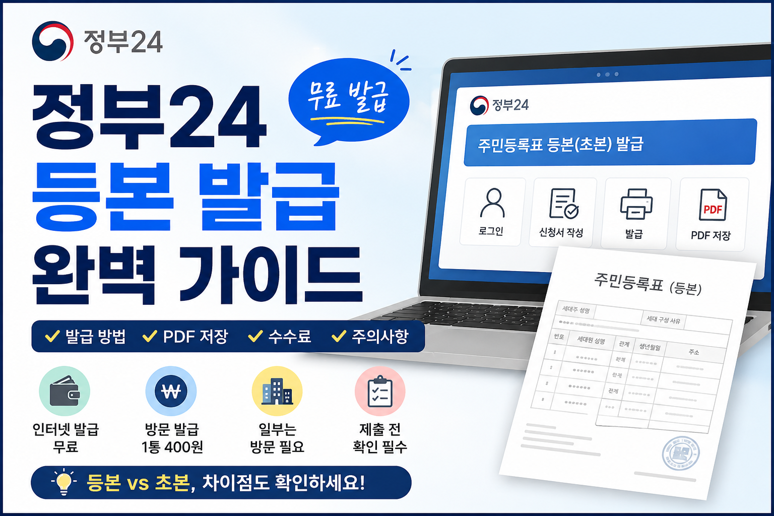 정부24 등본 발급
